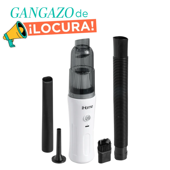 iHome HandVac Aspiradora Inalámbrica y Kit de Accesorios