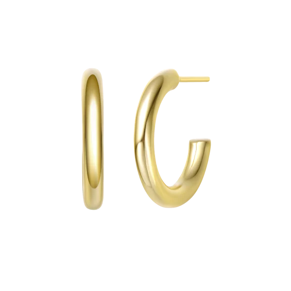 Rachel Glauber Aros Abiertos Gruesos Oro 14K