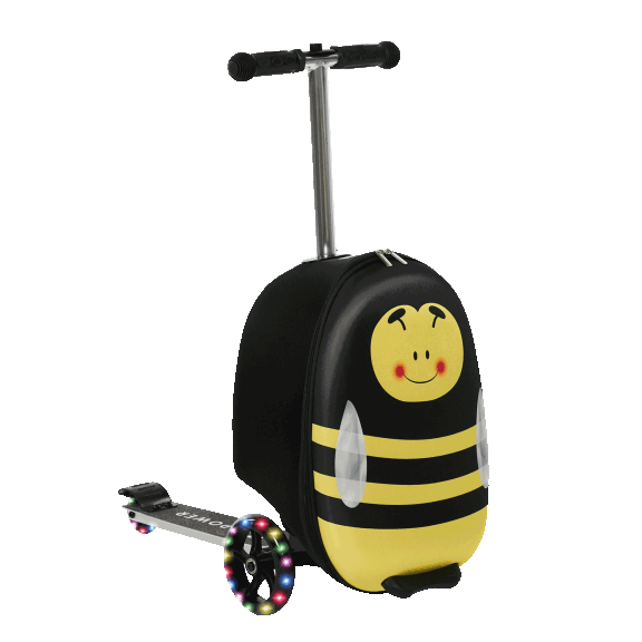 GoPowerBike GoVoyage 3-Wheel Kids Luggage Scooter with Light-Up Wheels