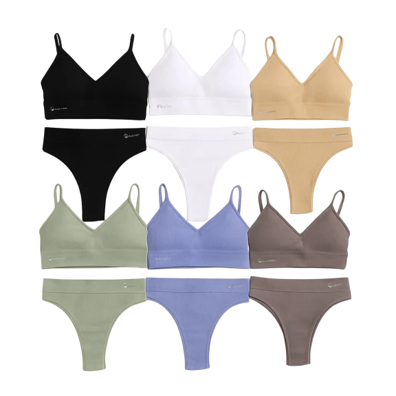 Talmont Soft Seamless Ribbed Bra & Panty Set