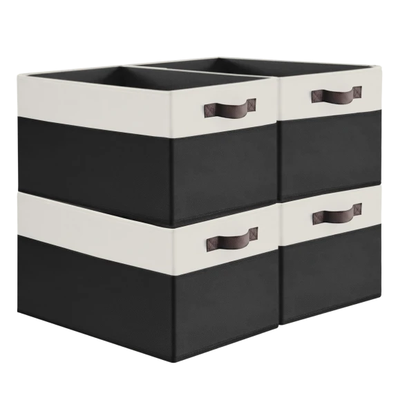 4-Pack: Cheer Collection Large Fabric Storage Baskets