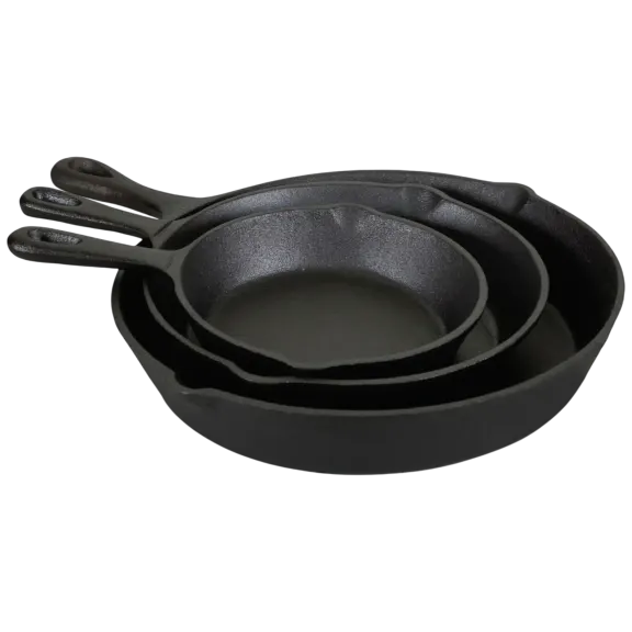 Jim Beam Cast Iron 3 Piece Skillet Set