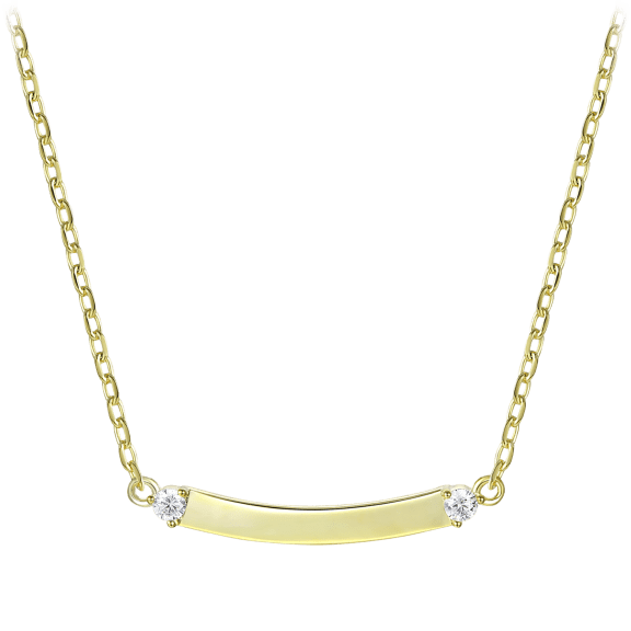 Stella Valentino 14K Gold Curved Bar Pendant Necklace