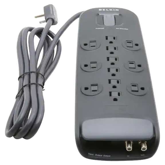 Belkin 8' 12-Outlet Surge Protector with Power Cord & Cable/Satellite Protection