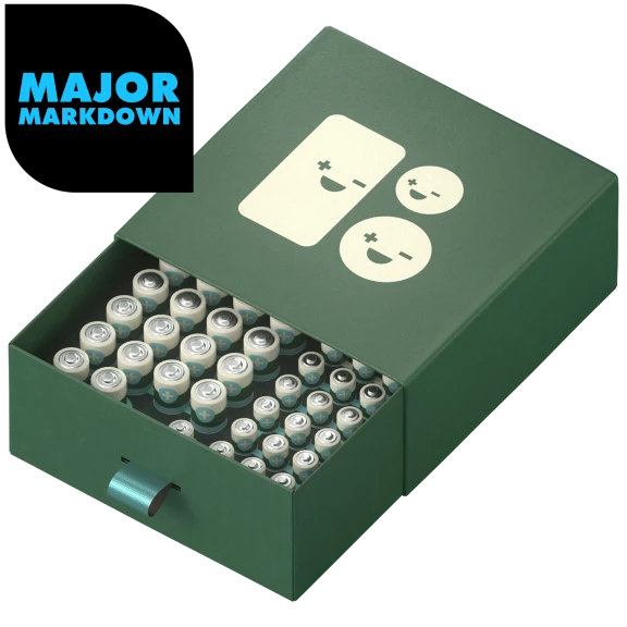 46-Piece Better Battery Co. Alkaline Battery Variety Pack