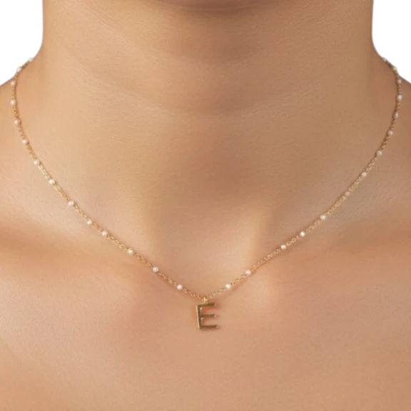 LOREN + OLIVIA Enamel Dot Initial Necklace