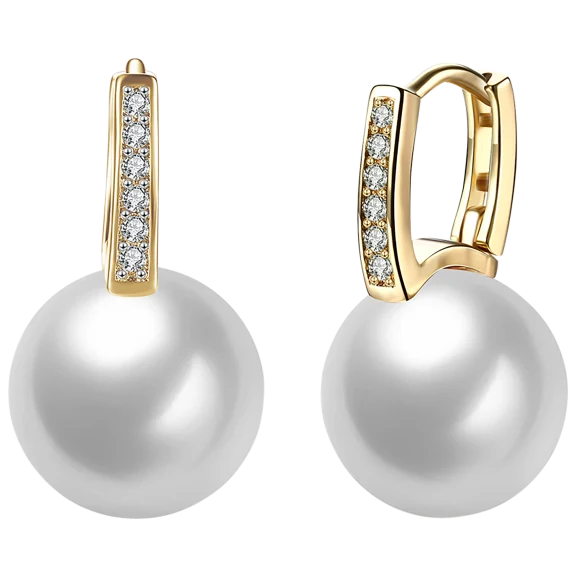 Golden NYC Jewelry Gold Plated CZ Micro-Pave Hinge Dangling Earrings