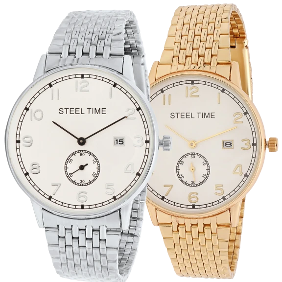 SteelTime Men's Alloy Face Bracelet Watches