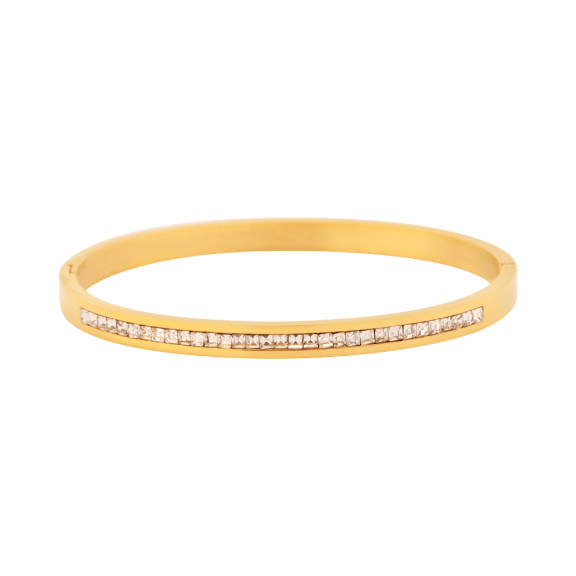 18K Gold-Plated CZ Bangle Bracelet