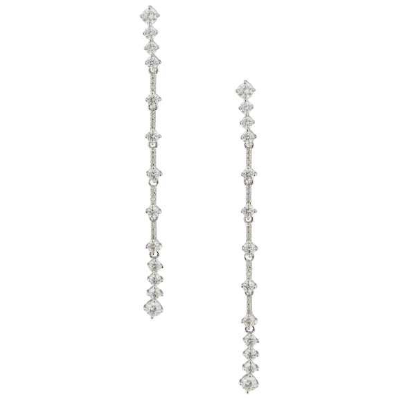 Kenneth Jay Lane 4 Carat TW Linear Round CZ Earrings