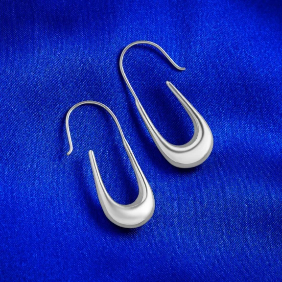 The Ancient Empress' Sterling Silver Crescent Earrings
