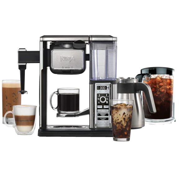 Ninja Coffee Bar with Auto-iQ, Stainless Carafe, Milk Frother & Ice Carafe