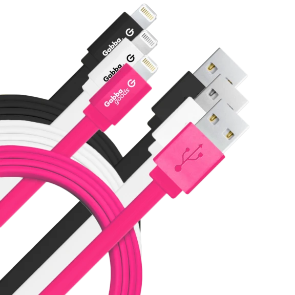 2-Pack: Flat Wire MFi Lightning USB Cables (3 FT)