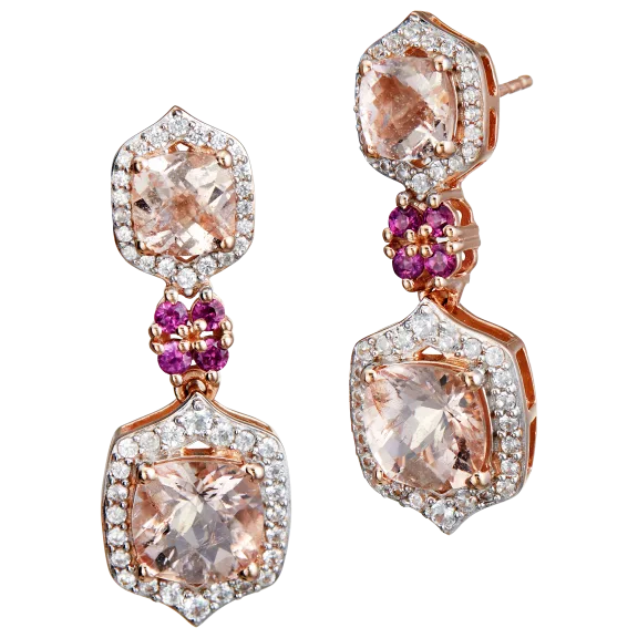 The Morganite and White Zircon Statement Earrings