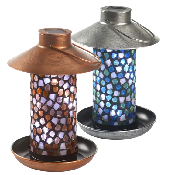 Smart Solar Adelie Mosaic Glass Solar Bird Feeder