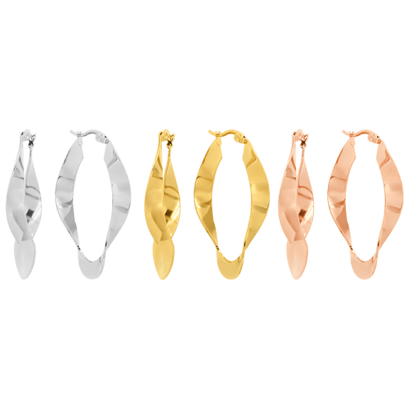 Steeltime Set de 3 Aros Ondulados Variados