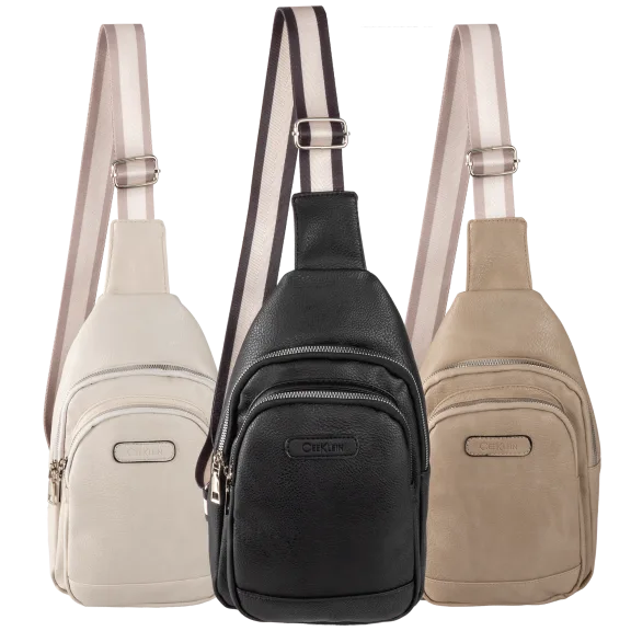 Cee Klein Texture Sling Bag with Webbing Strap