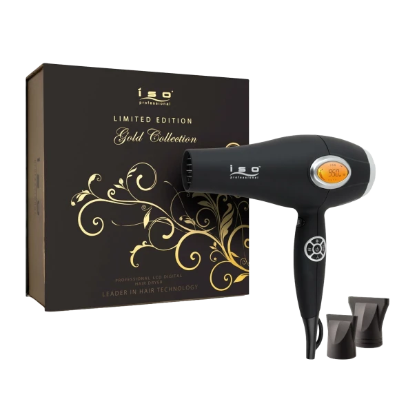 ISO Beauty Gold Collection LCD Digital 1875W Pro Ionic Hair Dryer
