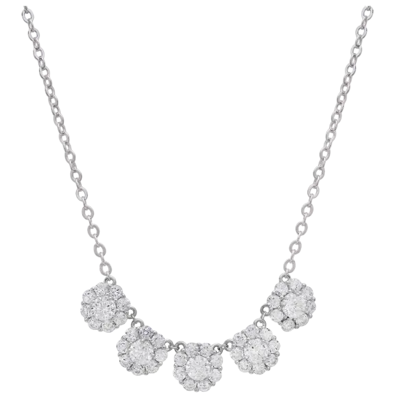 The Moissanite Floral Cluster Necklace