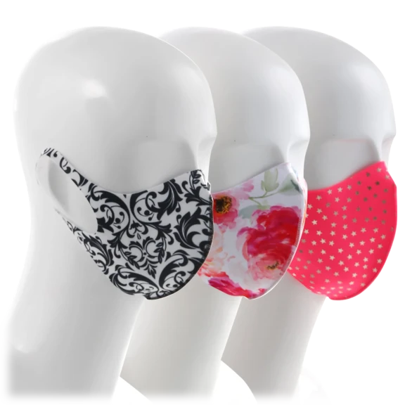 3-Pack: Olympia Dr. Green Reusable Fashion Mask with Silver-Ion NanoTechnology