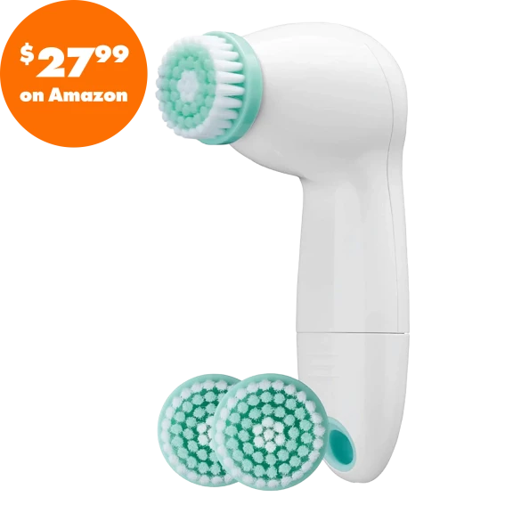 Conair True Glow Facial Cleansing Brush with 3 Brush Heads