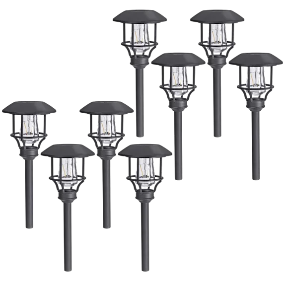 8-Pack: Sterno Solar Edison Path Lights