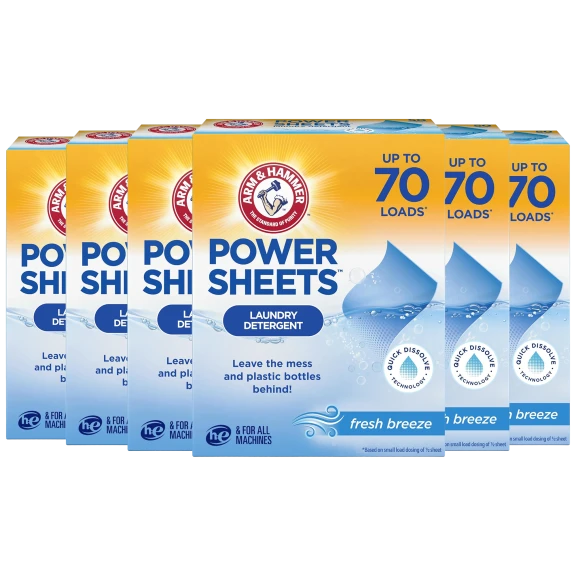 6-Pack: Arm & Hammer Power Sheets Laundry Detergent