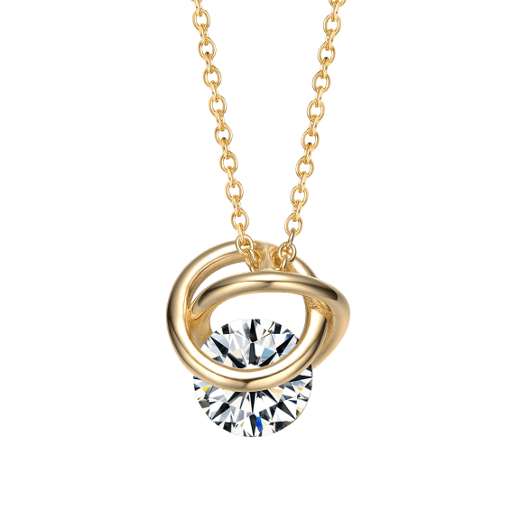 Stella Valentino Collar Nudo del Amor Doble Eternity con Moissanita de 1.20 CT
