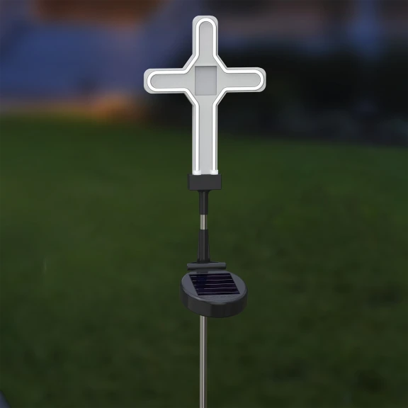 The Remarkably Easy Glowing Cross Garden Light