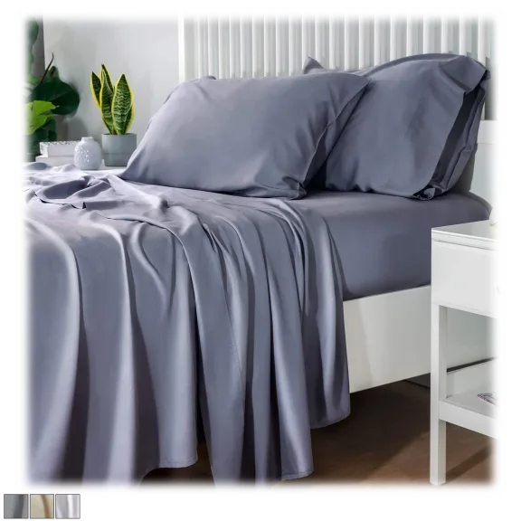 Bibb Home 300 Thread Count Rayon from Bamboo Sheet Set