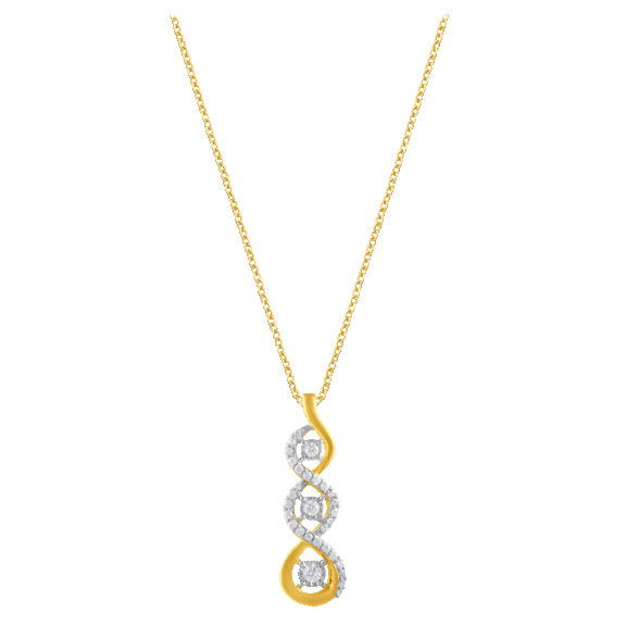 Diamond Muse 1/4 Carat TW Plated Sterling Silver Three Stone Pendant