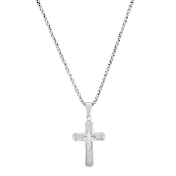 Iron Saints Layered Cross Box Chain Necklace