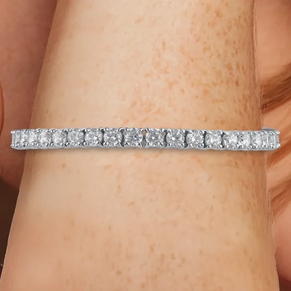 Ice by Jardin Pulsera tipo tenis con zirconia cúbica redonda de 10.0 quilates TW