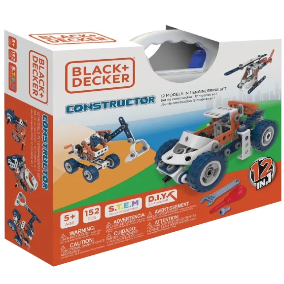 Black & Decker Jr Constructor 152-Piece 12-in-1 Engineering Set