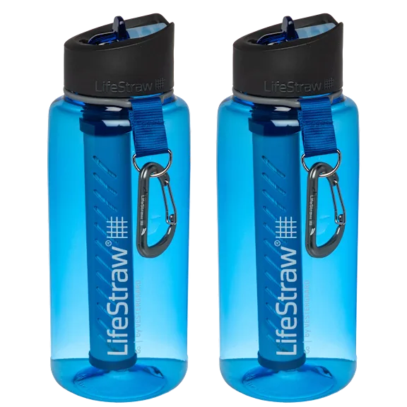 Paquete de 2: Botella Filtro de Agua LifeStraw Go 1 Litro Tritan