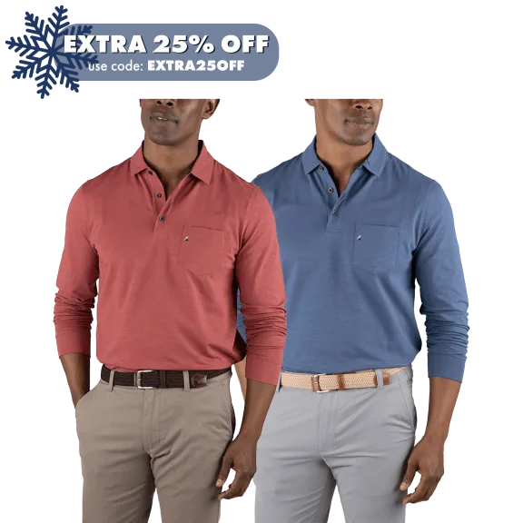 2-Pack: Tailor Vintage Airotec Performance Jersey Long Sleeve Polos