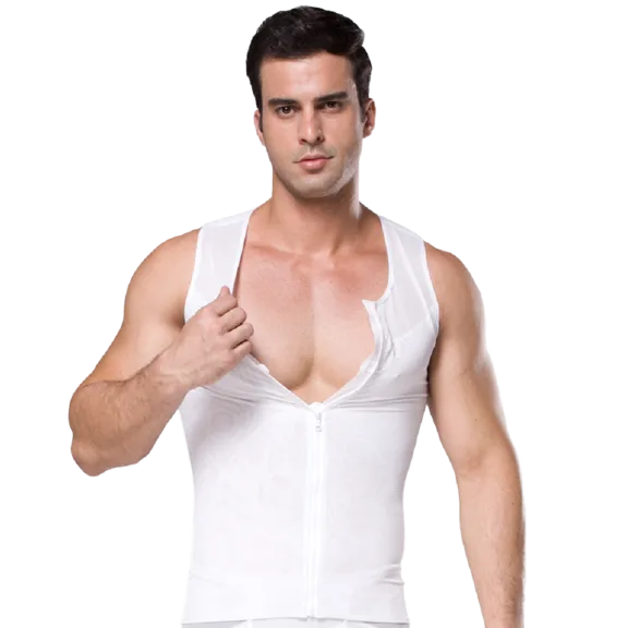 Extreme Fit Mens Sleeveless Front Zip Shapewear Top