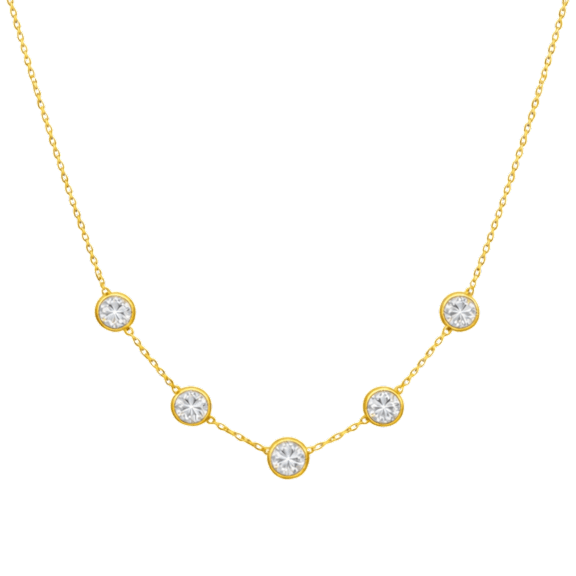 Donatello Gian Crystal Bezel Station Necklace