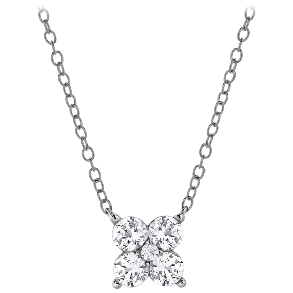 Unique Design Lab Created White Sapphire Floral Pendant Necklace