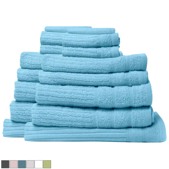 2-Pack: Royal Comfort 8-Piece Egyptian Cotton Towel Set with Mat