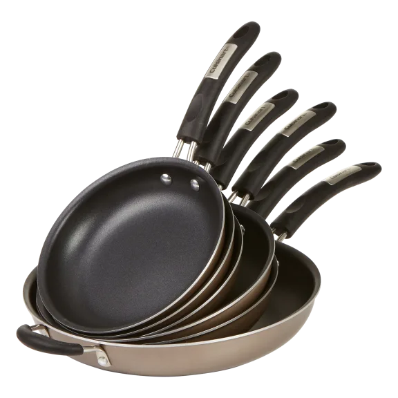 6-Pack: Cuisinart Aluminum Non-Stick Skillets