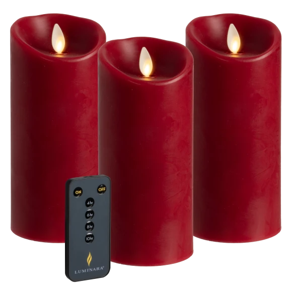 3-Pack: Luminara Flameless 6.5" Pillar Candles with Remote