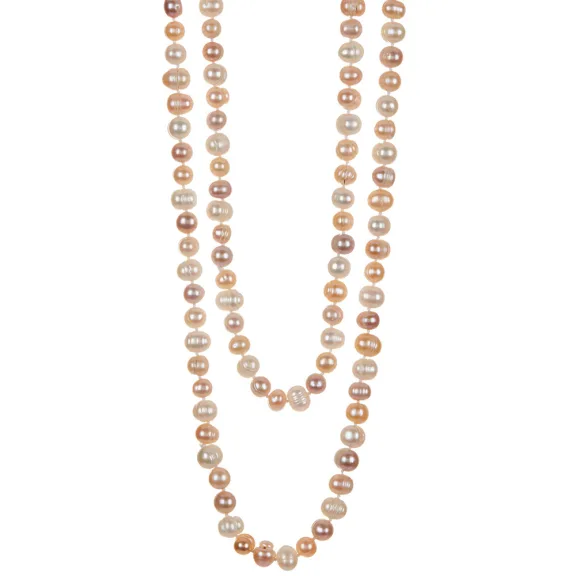 Savvy Cie 80" 9-10mm Freshwater Cultured Pearl Necklace