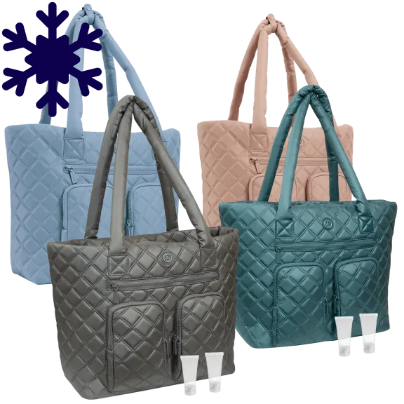 Joan & David Diamond Quilted Parachute Nylon Travel Tote