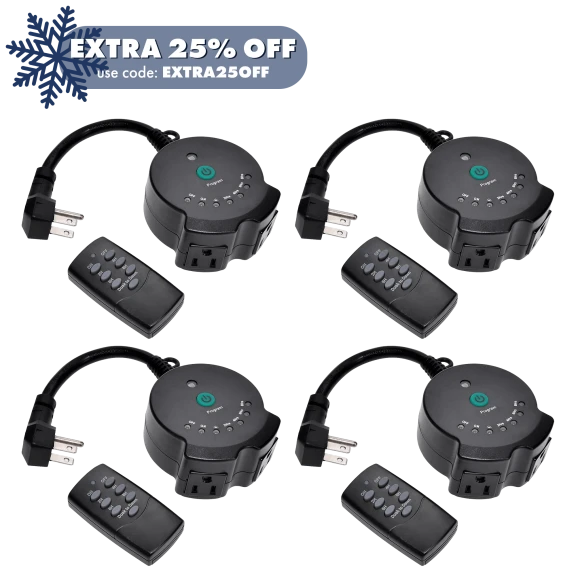 4-Pack: ClearPower Data Connect Outdoor Plug-in Lighting Timer