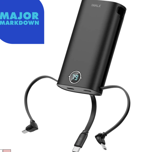 iWalk PowerSquid 9000mAh Power Bank w/ Built-In USB-C, Lightning, and Micro-USB