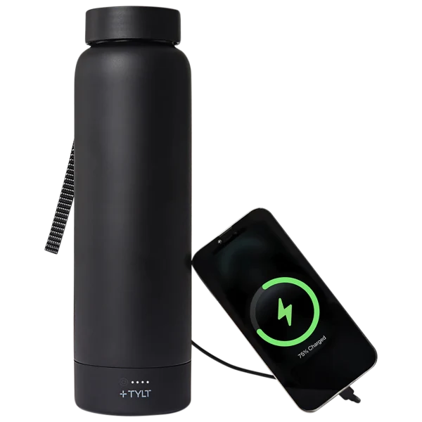 TYLT 24oz Power Bottle 2.0 with Wireless Charging Power Bank