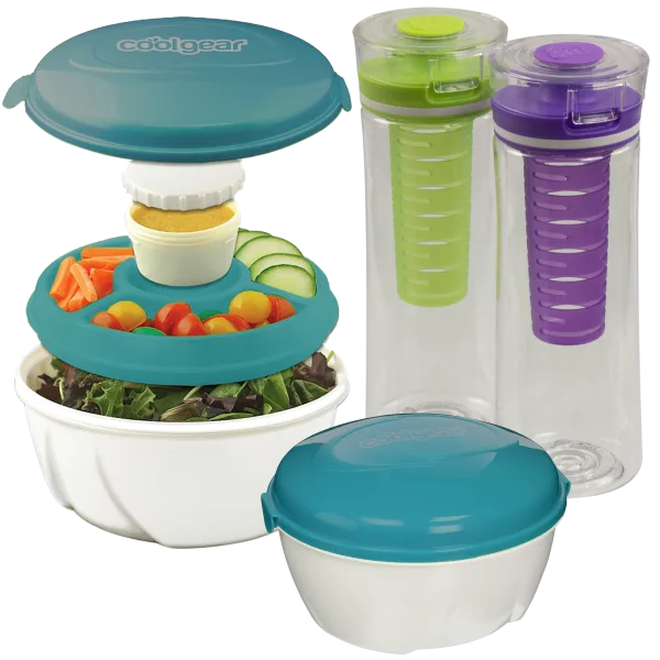 4-for-Tuesday: Two Cool Gear Salad Kits and Two 28oz Infuser Bottles