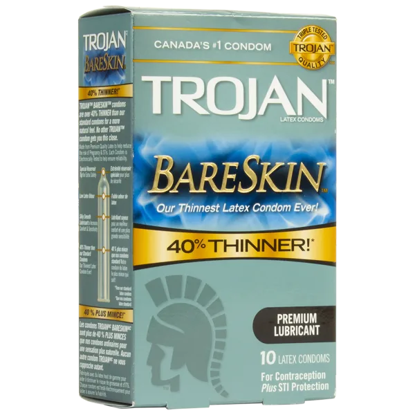10-Pack: Trojan BareSkin Lubricated Latex Condoms