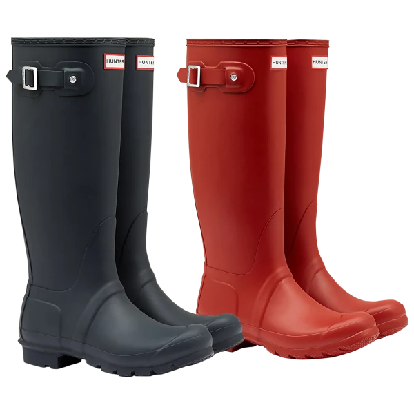 Ladies Hunter Boots in Navy and Red